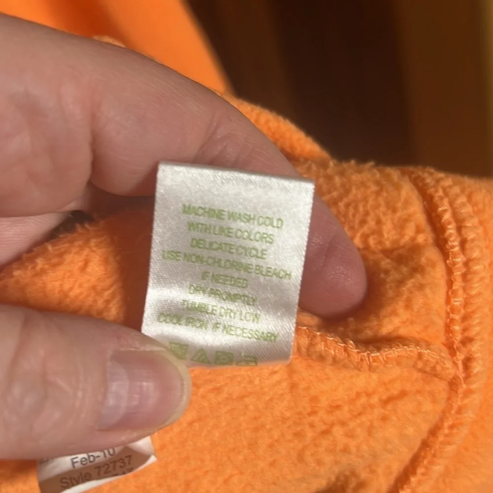 Lilly Pulitzer Peach Orange Full Zip Fleece Jacket XS Rare Color Palm Logo